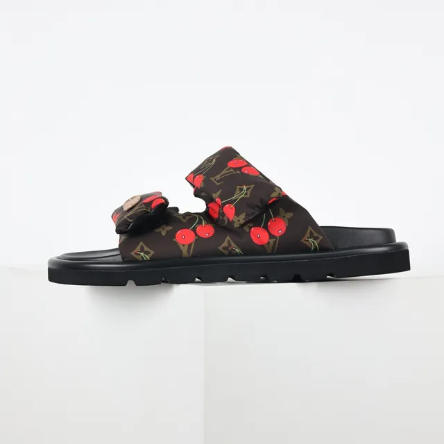 Louis Vuitton Cherry Print Padded Strap Slippers 9