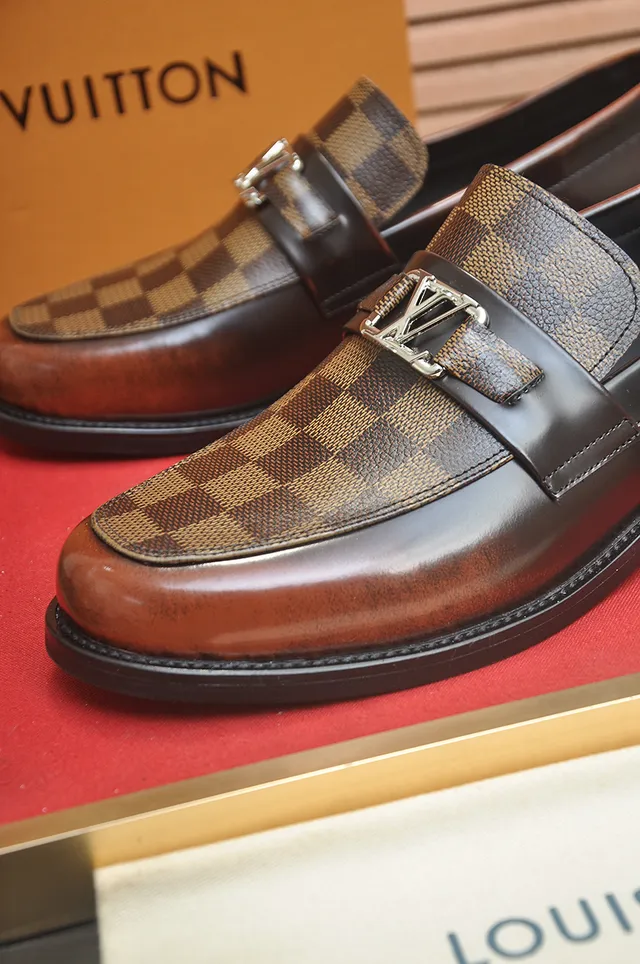 Louis Vuitton Damier Checkered Brown Leather Loafer 2