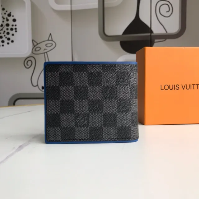 Louis Vuitton Damier Graphite Black Multicolor Canvas Bord de Cuir Contraste Court 8