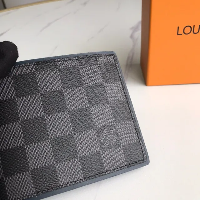 Louis Vuitton Damier Graphite Black Multicolor Canvas Bord de Cuir Contraste Court 24