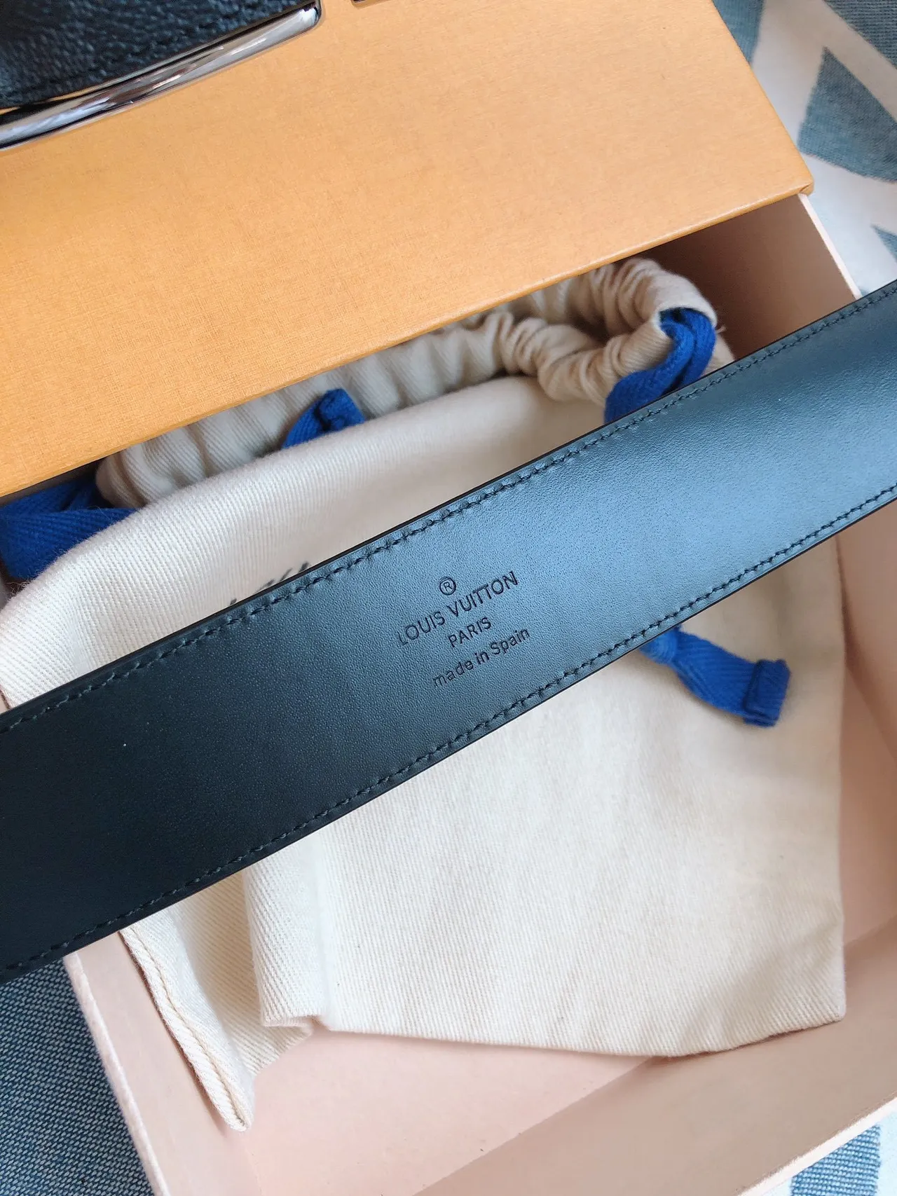 Louis Vuitton Damier Graphite Leather Belt 5