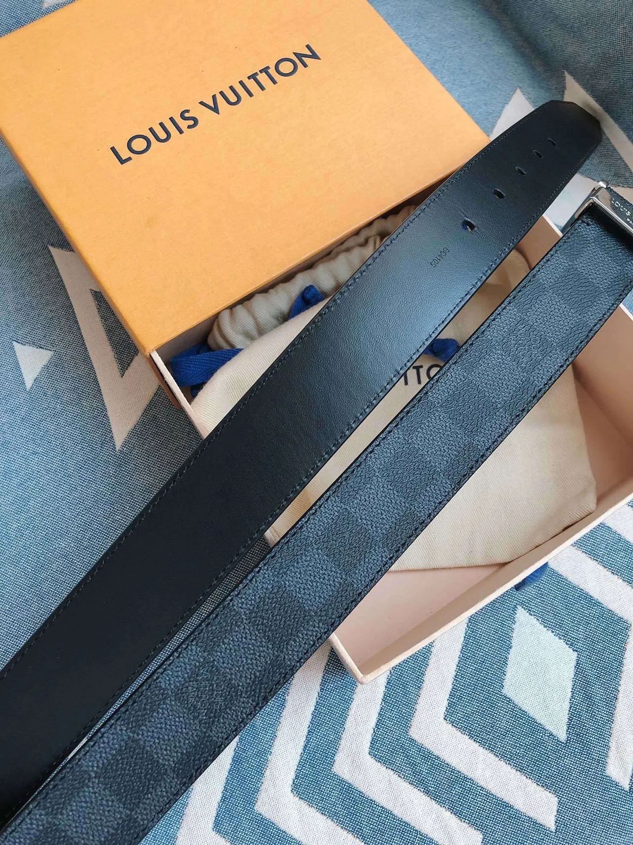 Louis Vuitton Damier Graphite Leather Belt 7