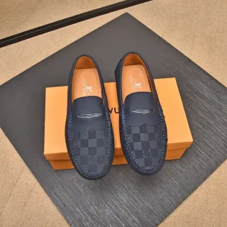 Louis Vuitton Damier Graphite Navy Beige Penny Checkered Monogram Canvas Loafer
