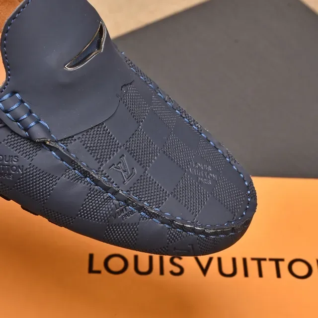 Louis Vuitton Damier Graphite Navy Beige Penny Checkered Monogram Canvas Loafer 6