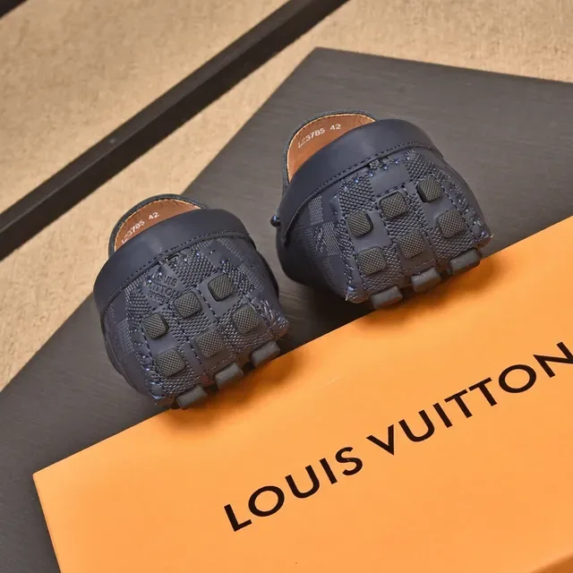 Louis Vuitton Damier Graphite Navy Beige Penny Checkered Monogram Canvas Loafer 7