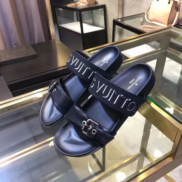 Sandálias casuais Louis Vuitton Denim Monogram fivela slide 3