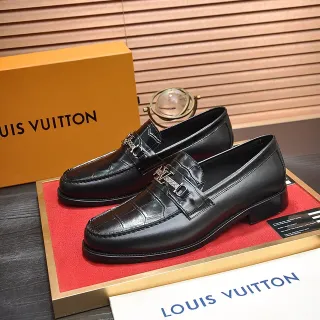 Louis Vuitton Double Monk Strap Loafer 黑色金色鳄鱼压花皮革 Loafer