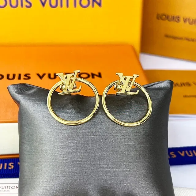 Louis Vuitton Eclipse Gold Hoop Monogram-Integrated Floral Motif Earrings 3