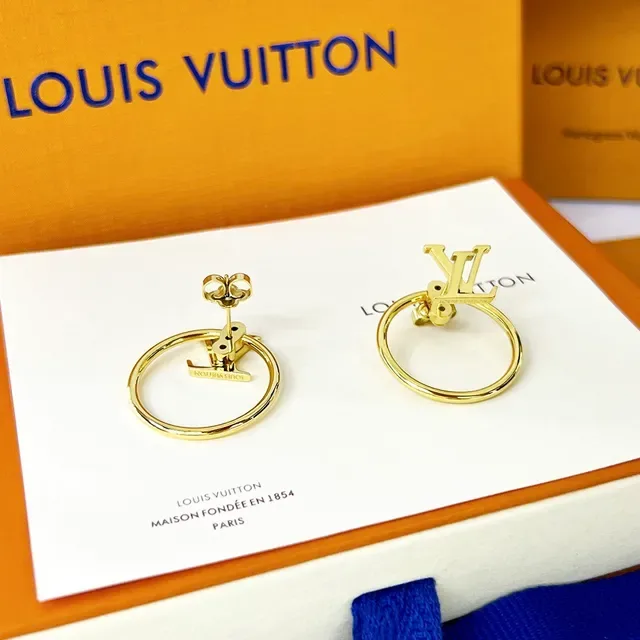 Louis Vuitton Eclipse Gold Hoop Monogram-Integrated Floral Motif Earrings 5