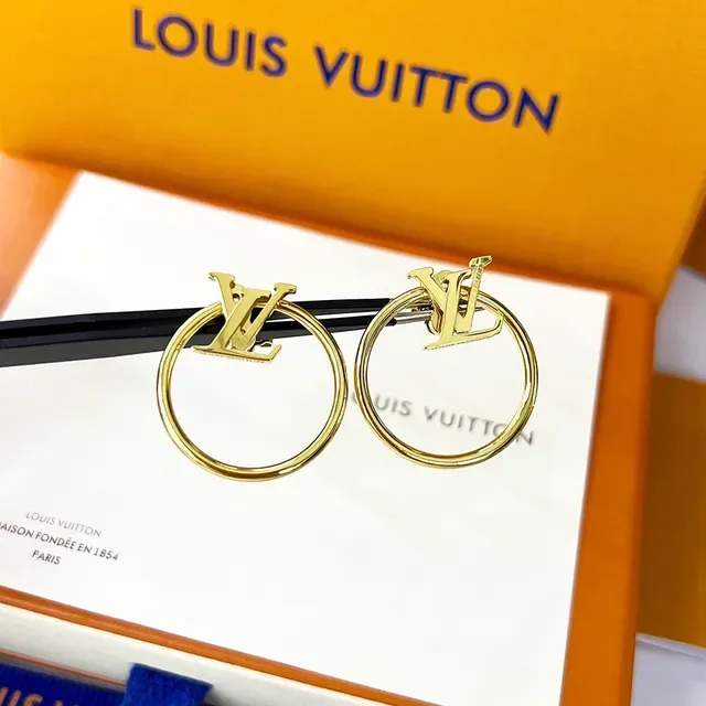 Louis Vuitton Eclipse Gold Hoop Monogram-Integrated Floral Motif Earrings 6