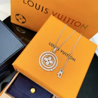 Louis Vuitton Floral Pavé Pendant Necklace