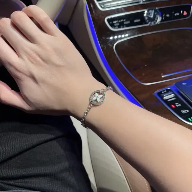 Louis Vuitton Flower Charm Silver Enamel Bracelet 2