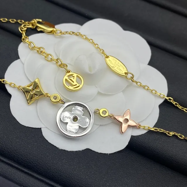 Louis Vuitton Flower Collection Gold-Tone and Pavé Crystal Necklace 2
