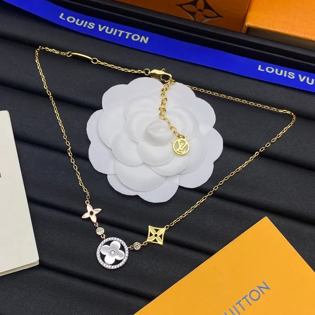 Louis Vuitton Flower Collection Gold-Tone and Pavé Crystal Necklace 5
