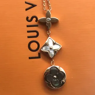 Louis Vuitton Flower Motif Triple Pendant Necklace