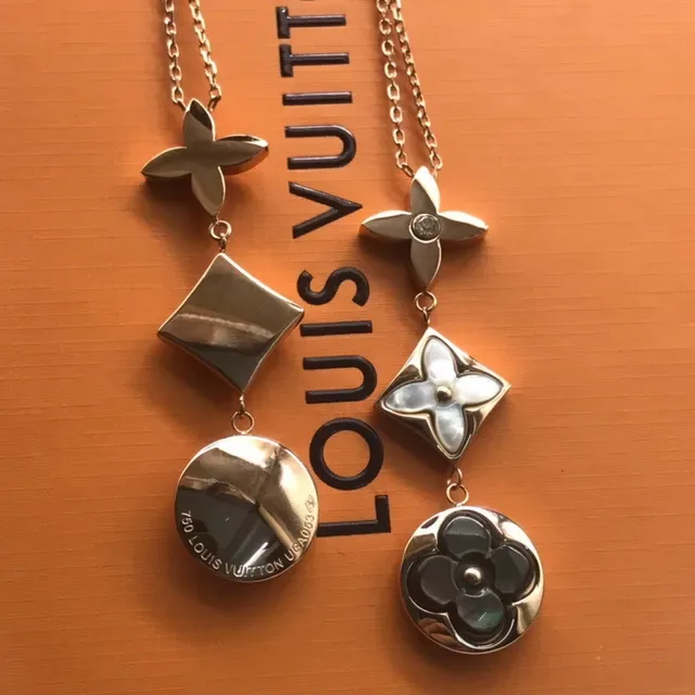 Louis Vuitton Flower Motif Triple Pendant Necklace 3