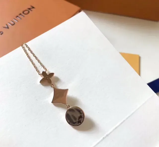 Louis Vuitton Flower Motif Triple Pendant Necklace 7