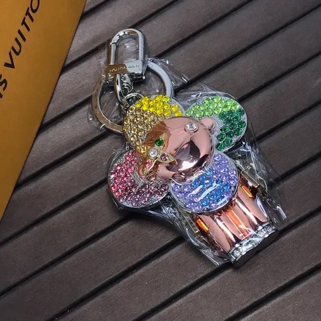 Louis Vuitton Flower-Shaped Crystal Keychain Multicolor Jewelry 1