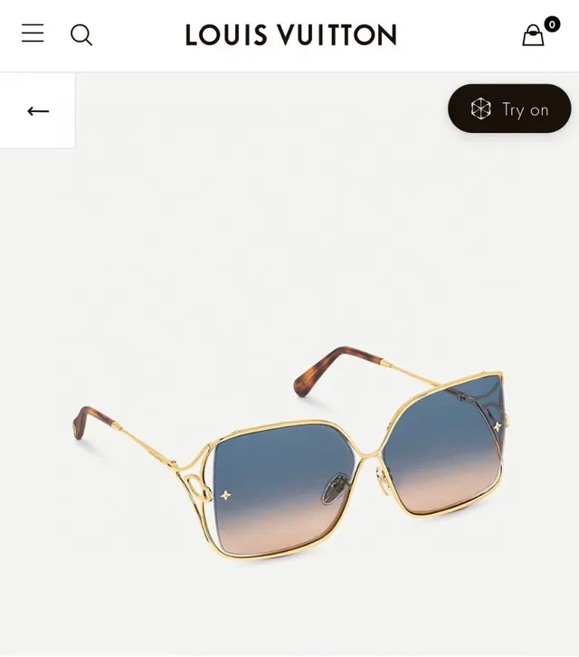 Louis Vuitton Geometric Gold Frame Gradient Green Sunglasses 2