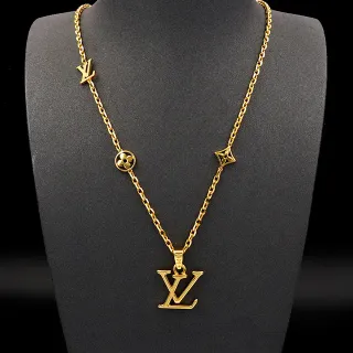 Louis Vuitton Chaîne Or Multi-Charm Pendant Collier