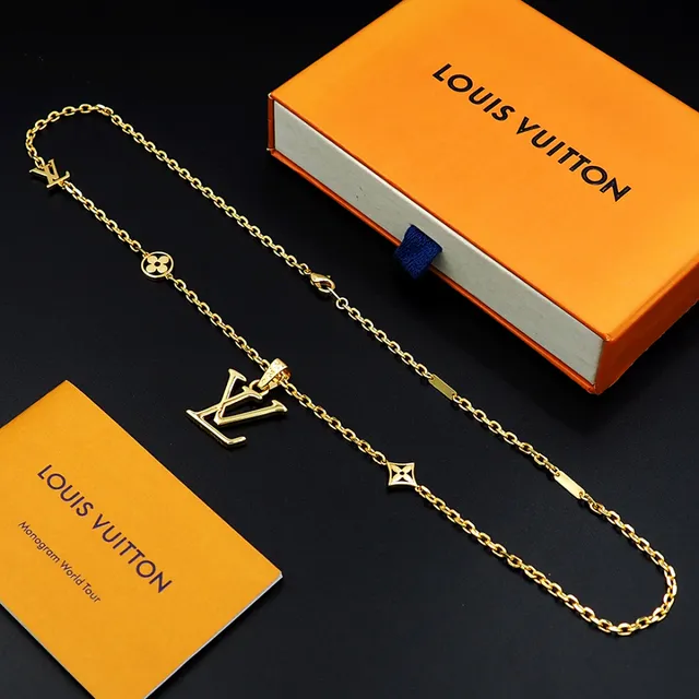 Louis Vuitton Gold Chain Multi-Charm Pendant Necklace 9