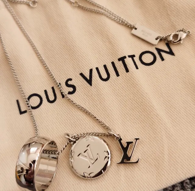 Louis Vuitton Gold Navy Chain LV Monogram Charm Necklace 2