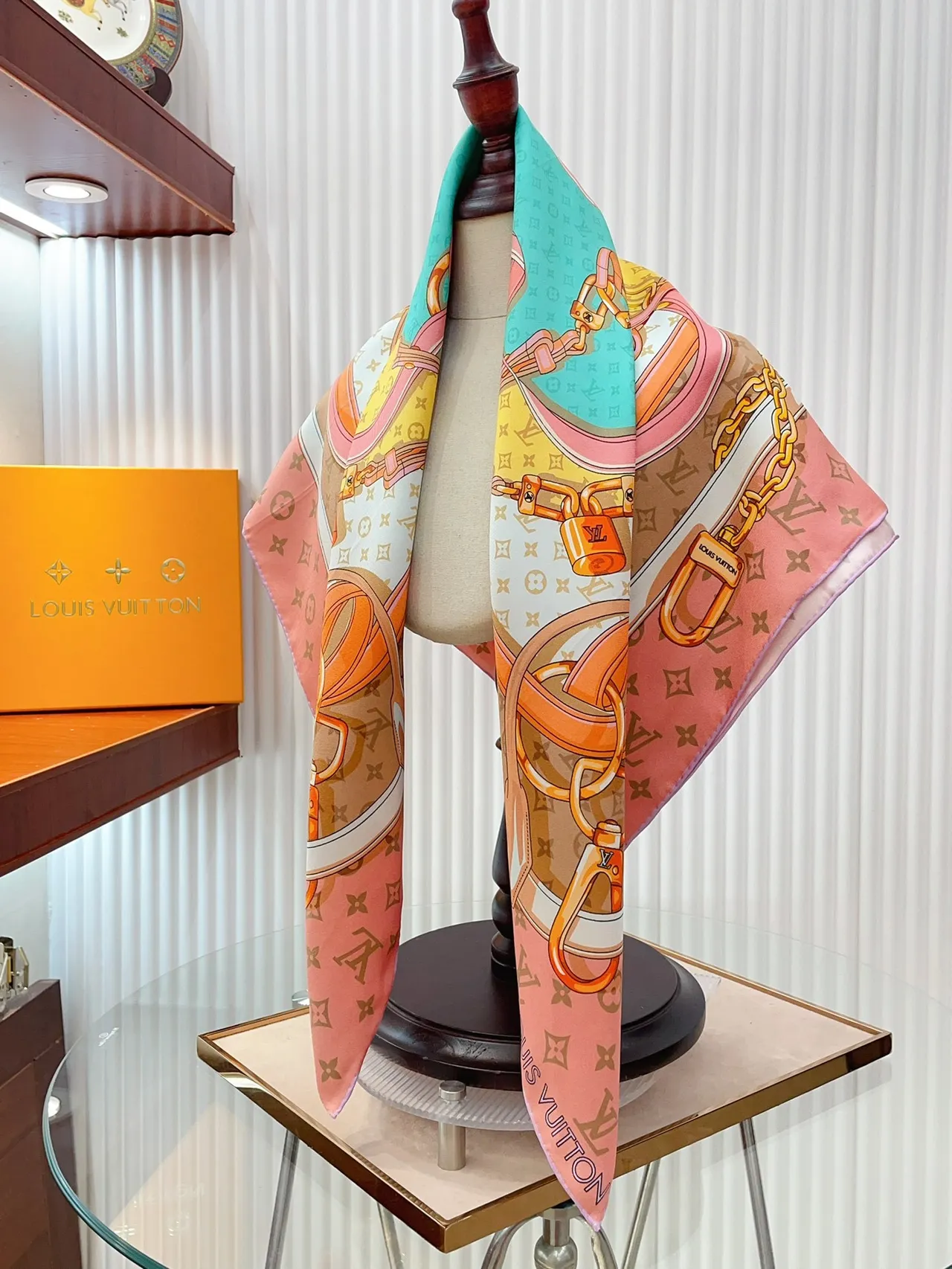 Louis Vuitton Hardware Motif Multicolor Silk Scarf 1