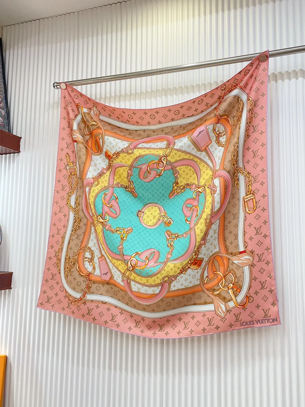 Louis Vuitton Hardware Motif Multicolor Silk Scarf 5