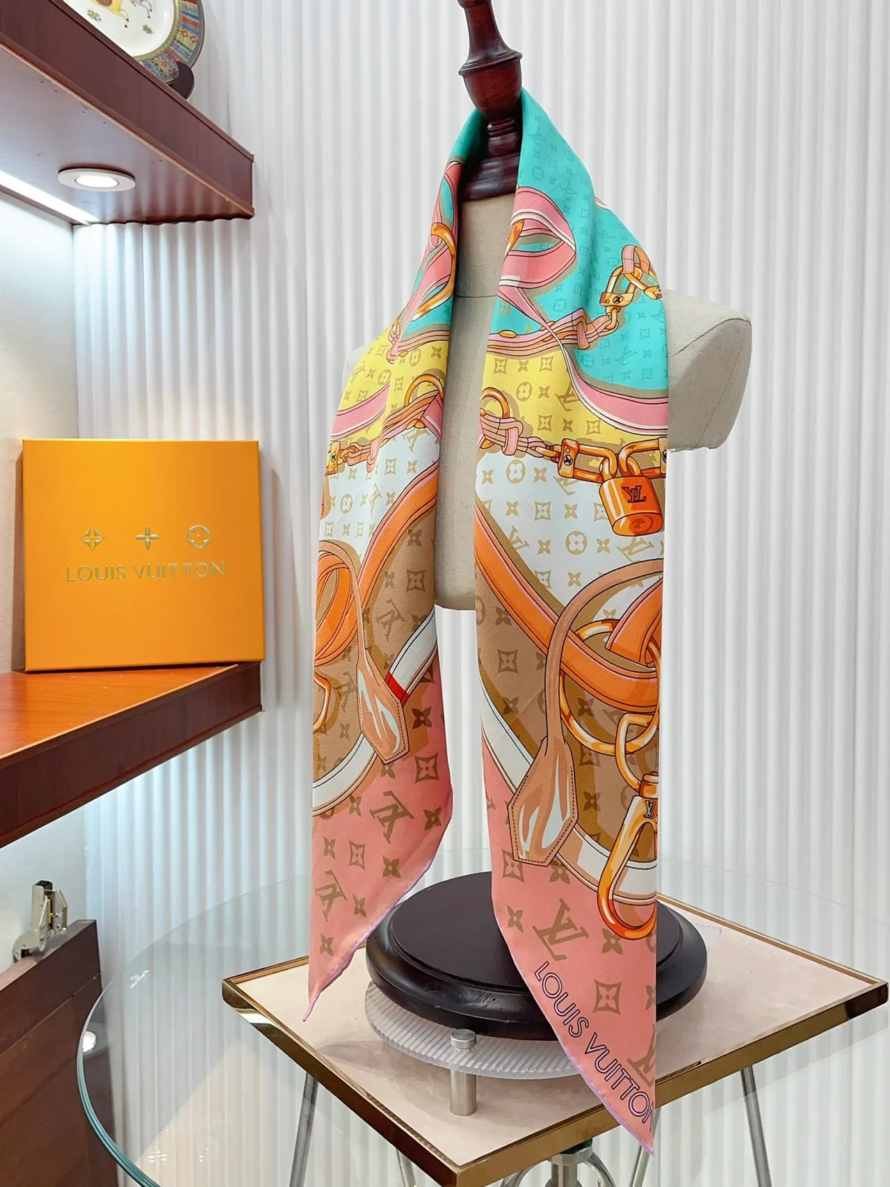 Louis Vuitton Hardware Motif Multicolor Silk Scarf 8