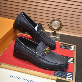 Louis Vuitton Horsebit 1955 Bleu marine Cuir Mocassins