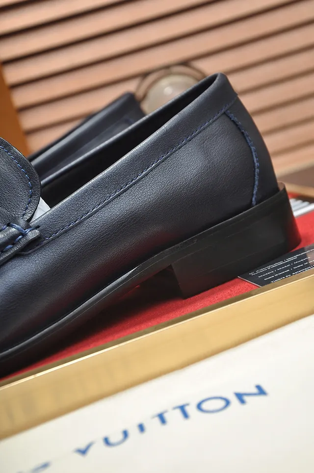 Louis Vuitton Horsebit 1955 Bleu marine Cuir Mocassins 2
