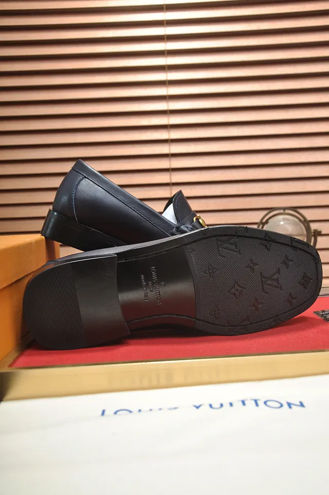 Louis Vuitton Horsebit 1955 Bleu marine Cuir Mocassins 3