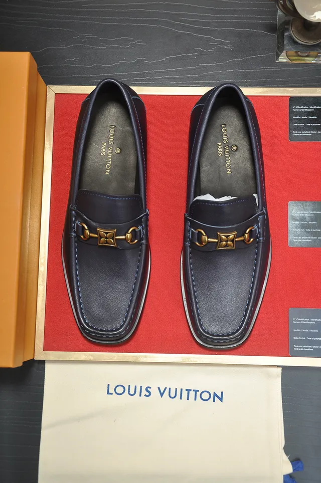 Louis Vuitton Horsebit 1955 Bleu marine Cuir Mocassins 5