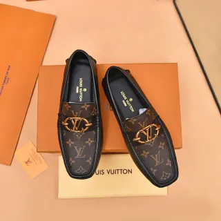 Louis Vuitton Horsebit Loafer 棕色 Monogram Canvas 和黑色皮革 Loafers