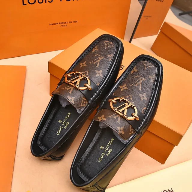 Louis Vuitton Horsebit Loafer Brown Monogram Canvas and Black Leather Loafers 3