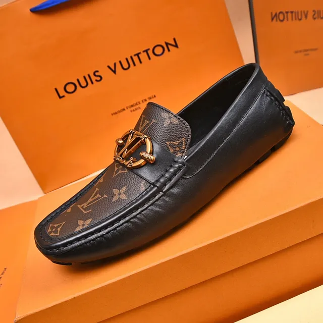 Louis Vuitton Horsebit Loafer Brown Monogram Canvas and Black Leather Loafers 5