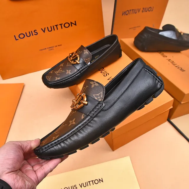 Louis Vuitton Horsebit Loafer Brown Monogram Canvas and Black Leather Loafers 7