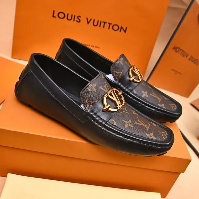 Louis Vuitton Horsebit Loafer Brown Monogram Canvas and Black Leather Loafers 8