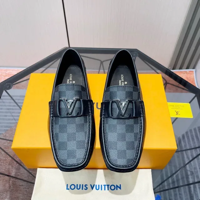 Louis Vuitton لوفر أسود Damier Graphite جلد كانفاس لوفر 2