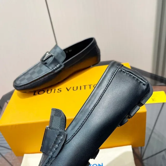 Louis Vuitton لوفر أسود Damier Graphite جلد كانفاس لوفر 4
