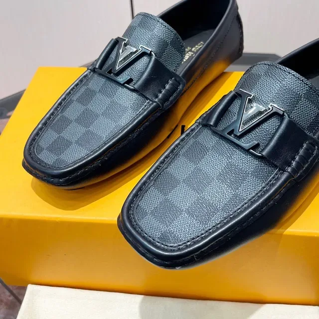 Louis Vuitton لوفر أسود Damier Graphite جلد كانفاس لوفر 5