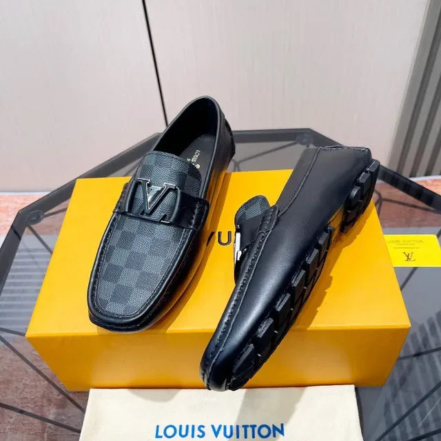 Louis Vuitton لوفر أسود Damier Graphite جلد كانفاس لوفر 6