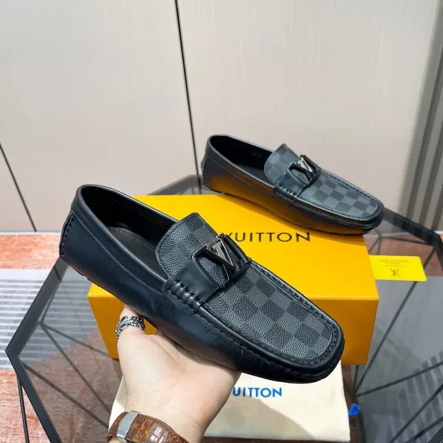 Louis Vuitton لوفر أسود Damier Graphite جلد كانفاس لوفر 7
