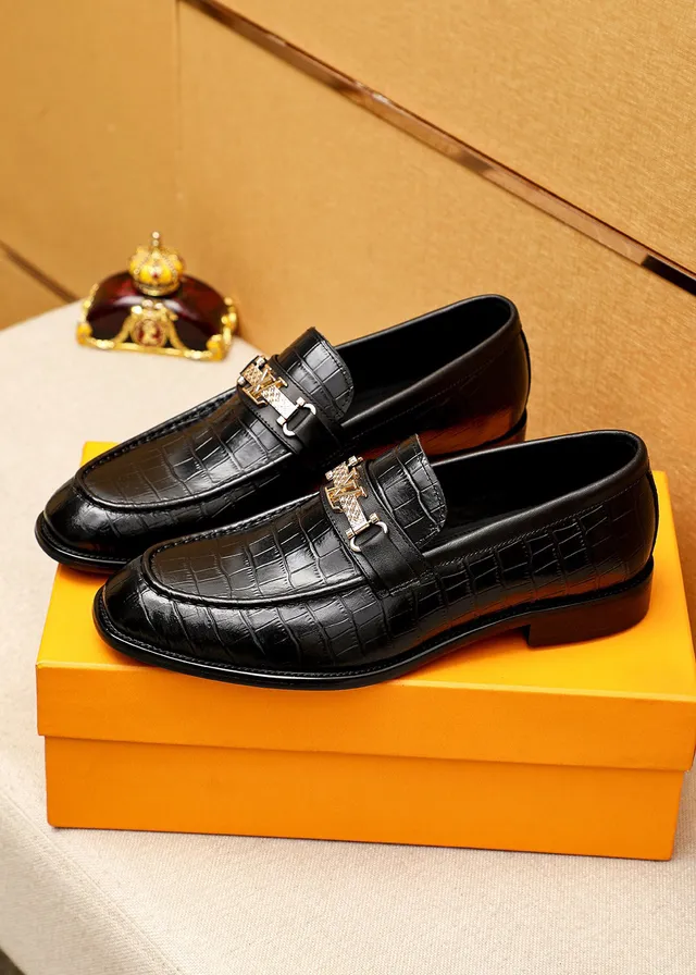 Louis Vuitton Loafer Black Gold Crocodile-Embossed Leather LV Buckle Loafer 3