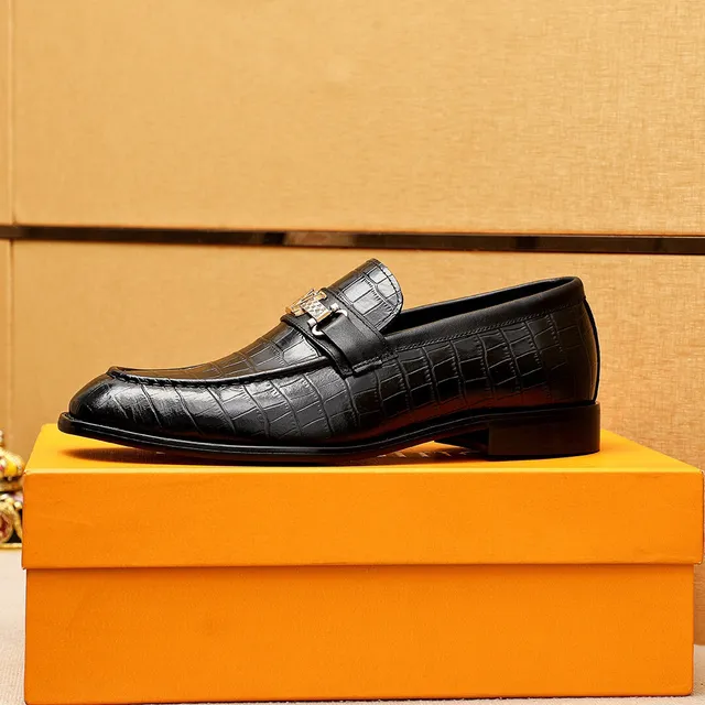 Louis Vuitton Loafer Black Gold Crocodile-Embossed Leather LV Buckle Loafer 5