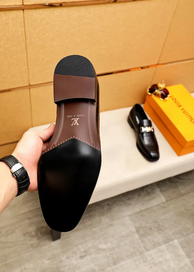 Louis Vuitton Loafer Black Gold Crocodile-Embossed Leather LV Buckle Loafer 9