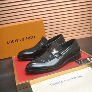 Louis Vuitton 乐福鞋 黑色漆皮和花纹织物乐福鞋