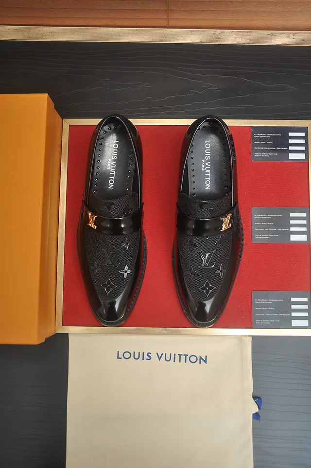 Louis Vuitton Loafer Black Patent and Monogram Fabric Loafers 5