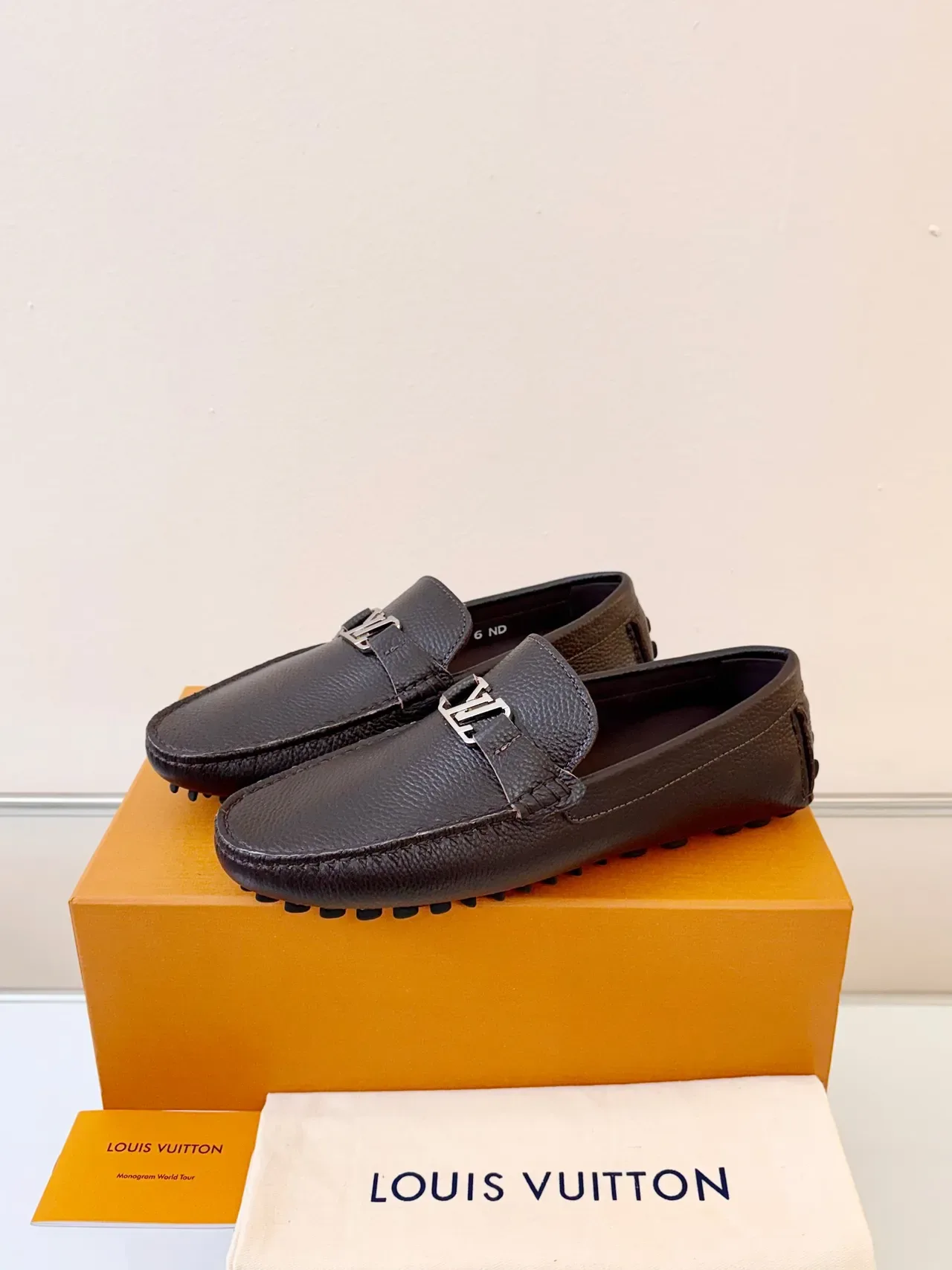 Louis Vuitton Loafer Brown Black Pebbled Leather LV Buckle Strap Loafer 2