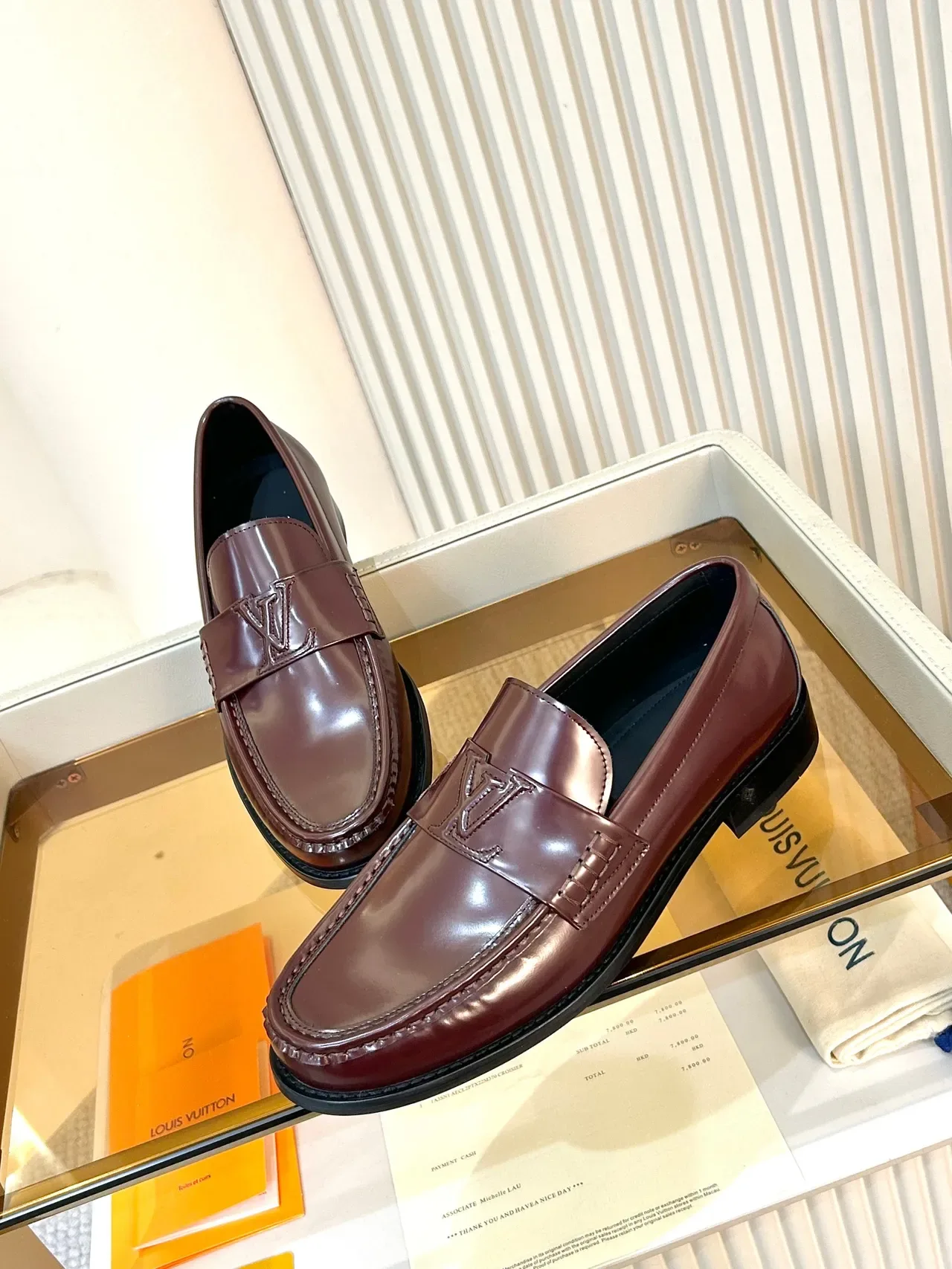 Louis Vuitton Mocassin Brique Cuir Verni Sangle Monogram 4